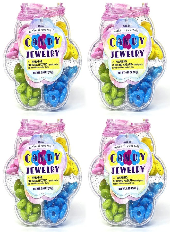 crait Candy Necklace Kit for Girls - Party Favors, Make Your Own Necklace or Bracelet, Pack of 4 - Image 1